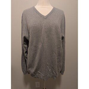 Joseph Abboud Gray 100% Cashmere V-Neck Sweater L Corpcore, Luxury